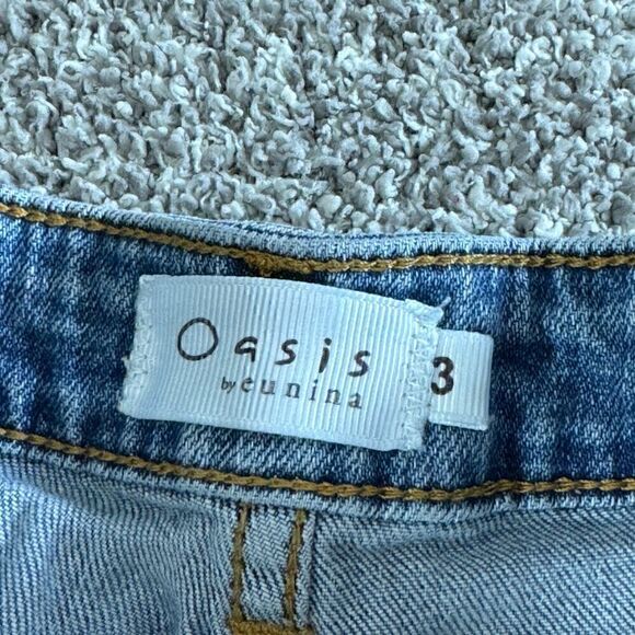 Oasis by eunina jeans Womens size 3 ripped denim Distressed Blue Casual Boho - Picture 5 of 12